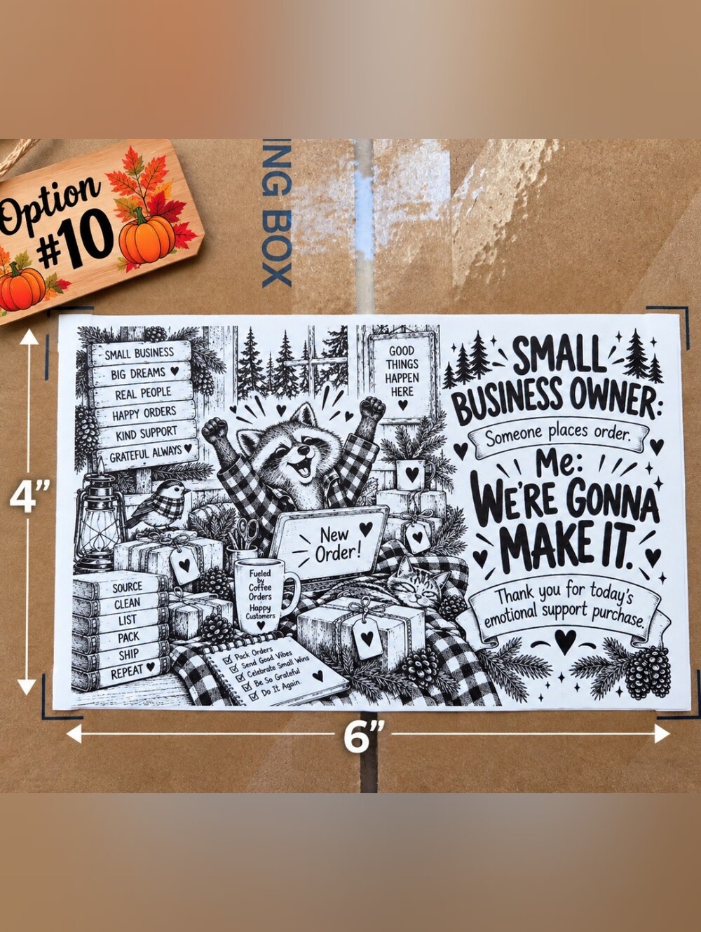 Large 4x6" Thermal Shipping Stickers - Design #10